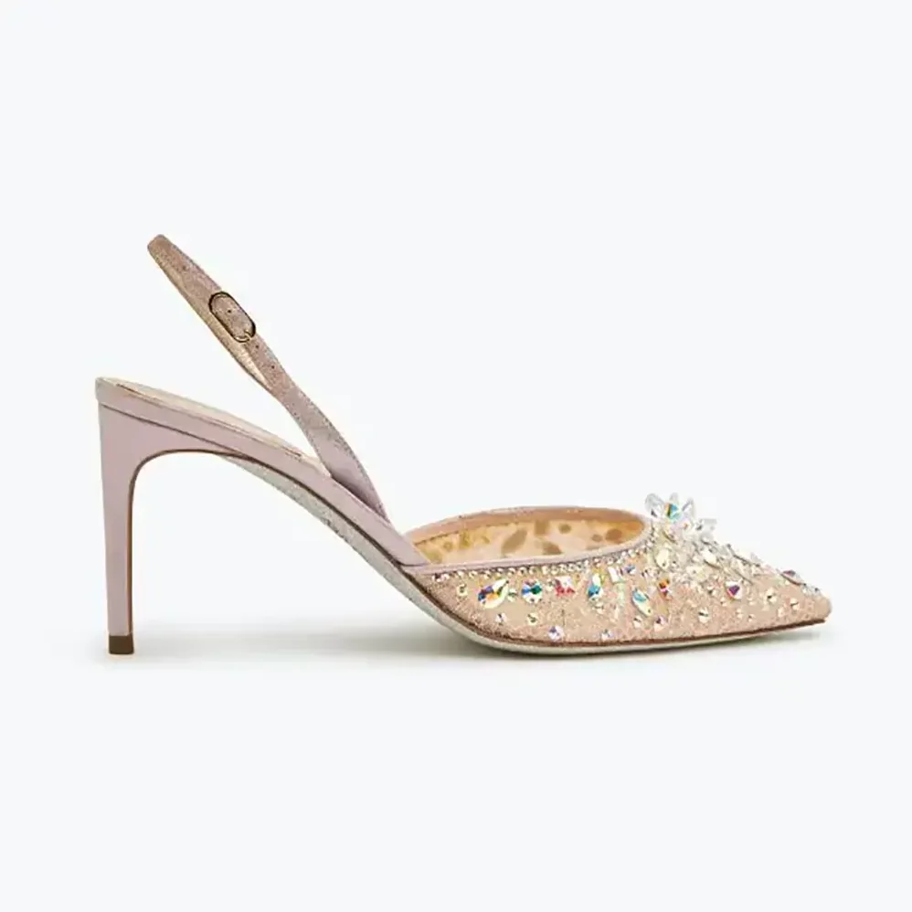 Rene Caovilla Pink Slingbacks Cinderella 75 for Women
