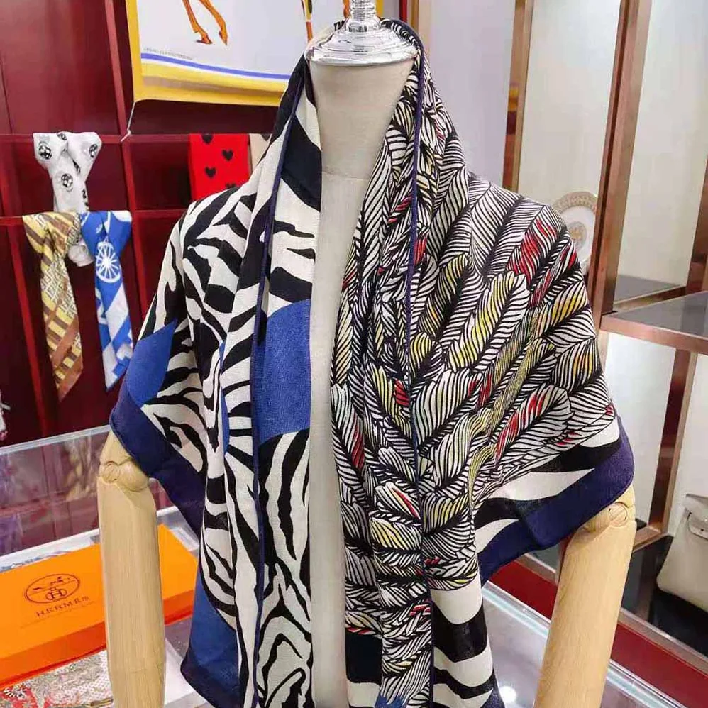 Hermes Zebra Pegasus Giant Triangle for Women in Blue