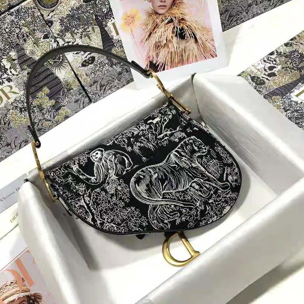 Dior Saddle Bag Toile DE Jouy Reverse Jacquard for Women Dior Saddle Bag Toile DE Jouy Reverse Jacquard for Women