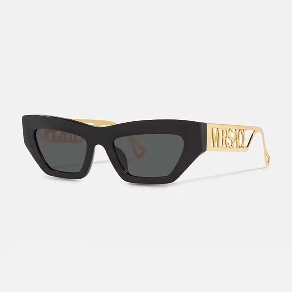 Versace 90s Vintage Logo Cat-Eye Sunglasses for Women in Black Versace 90s Vintage Logo Cat-Eye Sunglasses for Women in Black