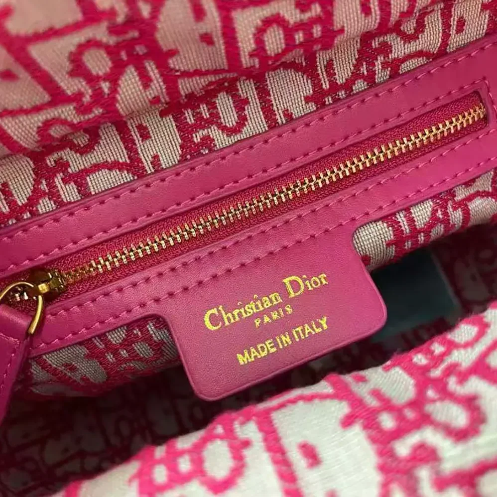 Dior Medium Lady Dior Bag Natural Wicker and Pink Dior Oblique Jacquard for Women Dior Medium Lady Dior Bag Natural Wicker and Pink Dior Oblique Jacquard for Women