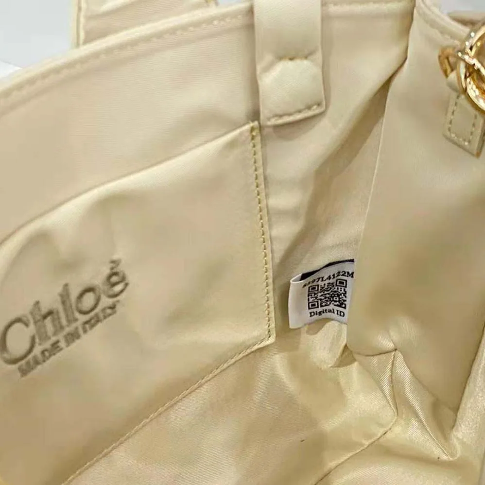 Chloe Small Woody Tote Bag for Women in White Chloe Small Woody Tote Bag for Women in White