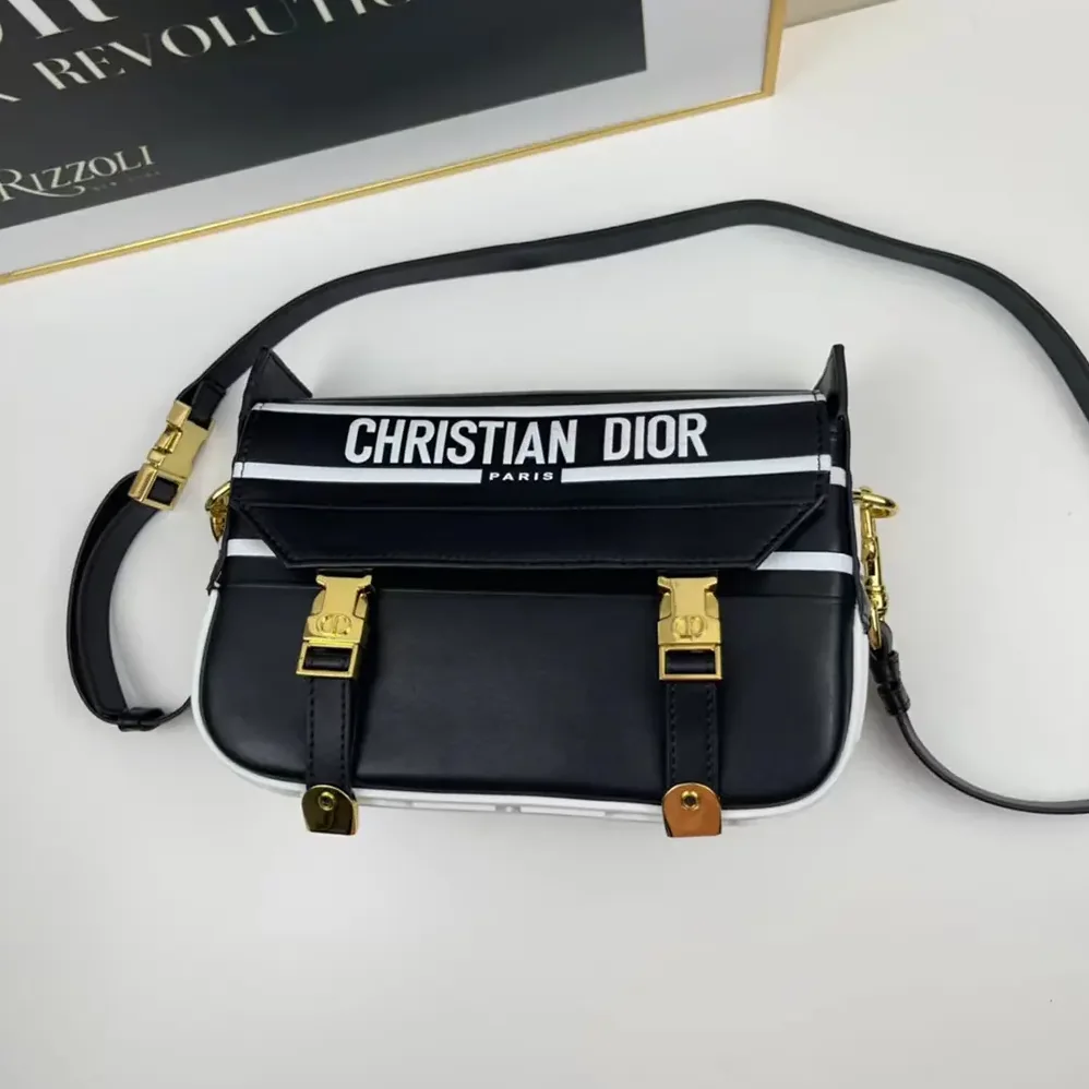 Dior Small Diorcamp Bag Black and White Smooth Calfskin for Women Dior Small Diorcamp Bag Black and White Smooth Calfskin for Women