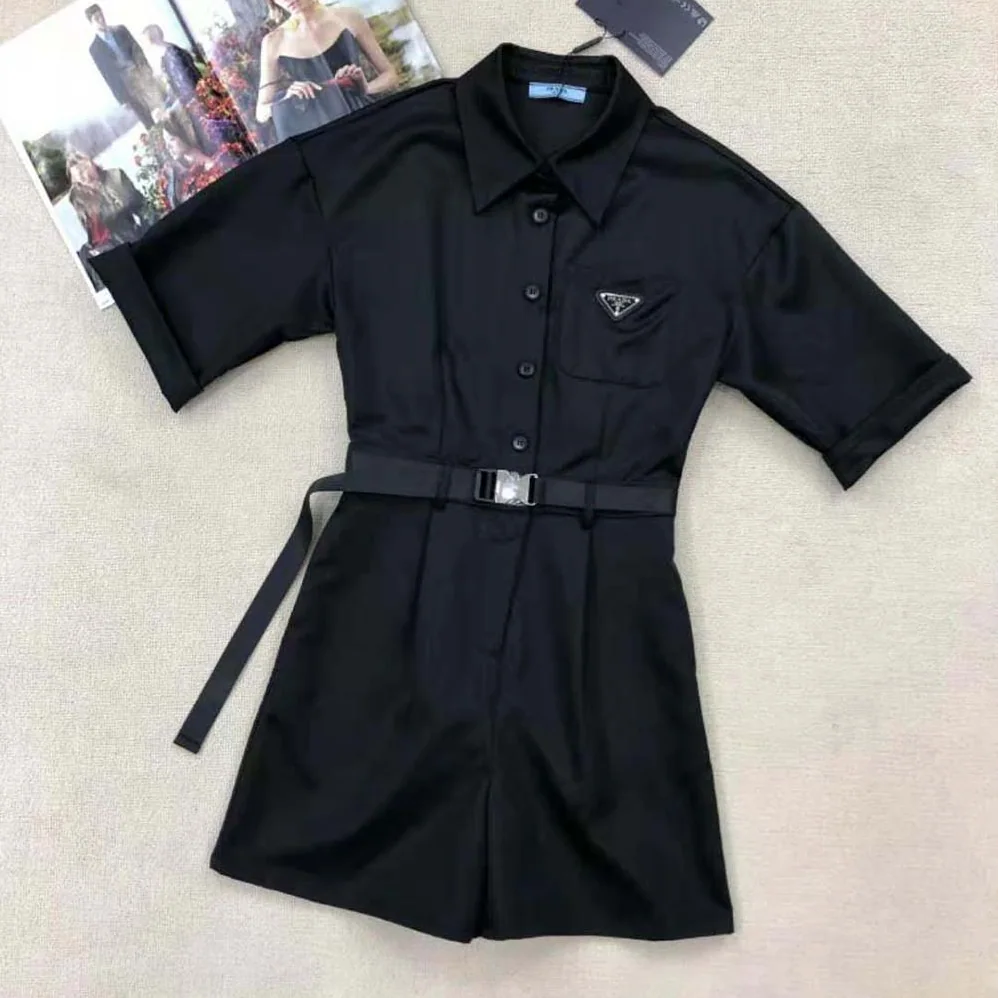 Prada Re-Nylon Playsuit for Women in Black