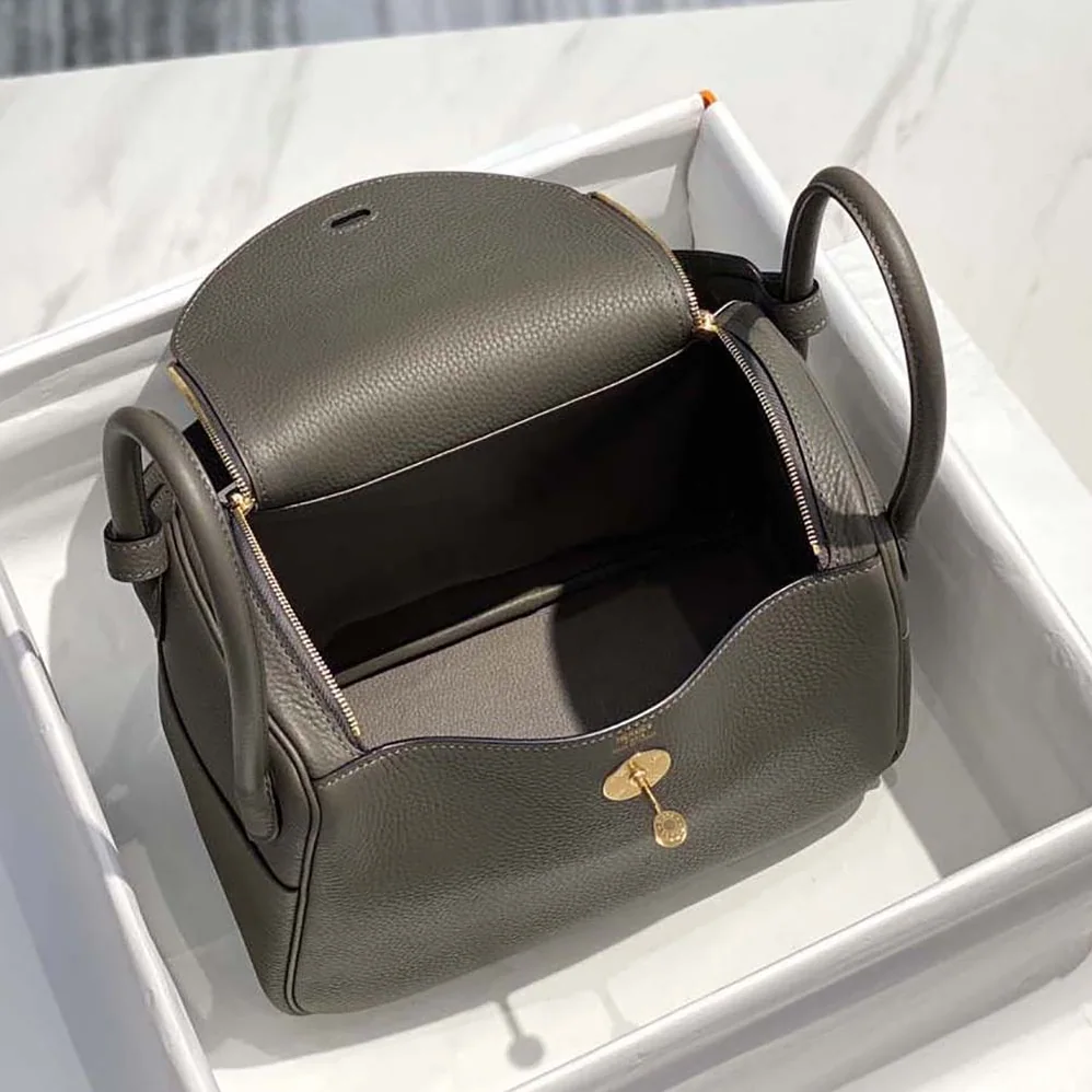 Hermes Lindy 26 in Clemence Leather for Women in Gray/Gold Hermes Lindy 26 in Clemence Leather for Women in Gray/Gold