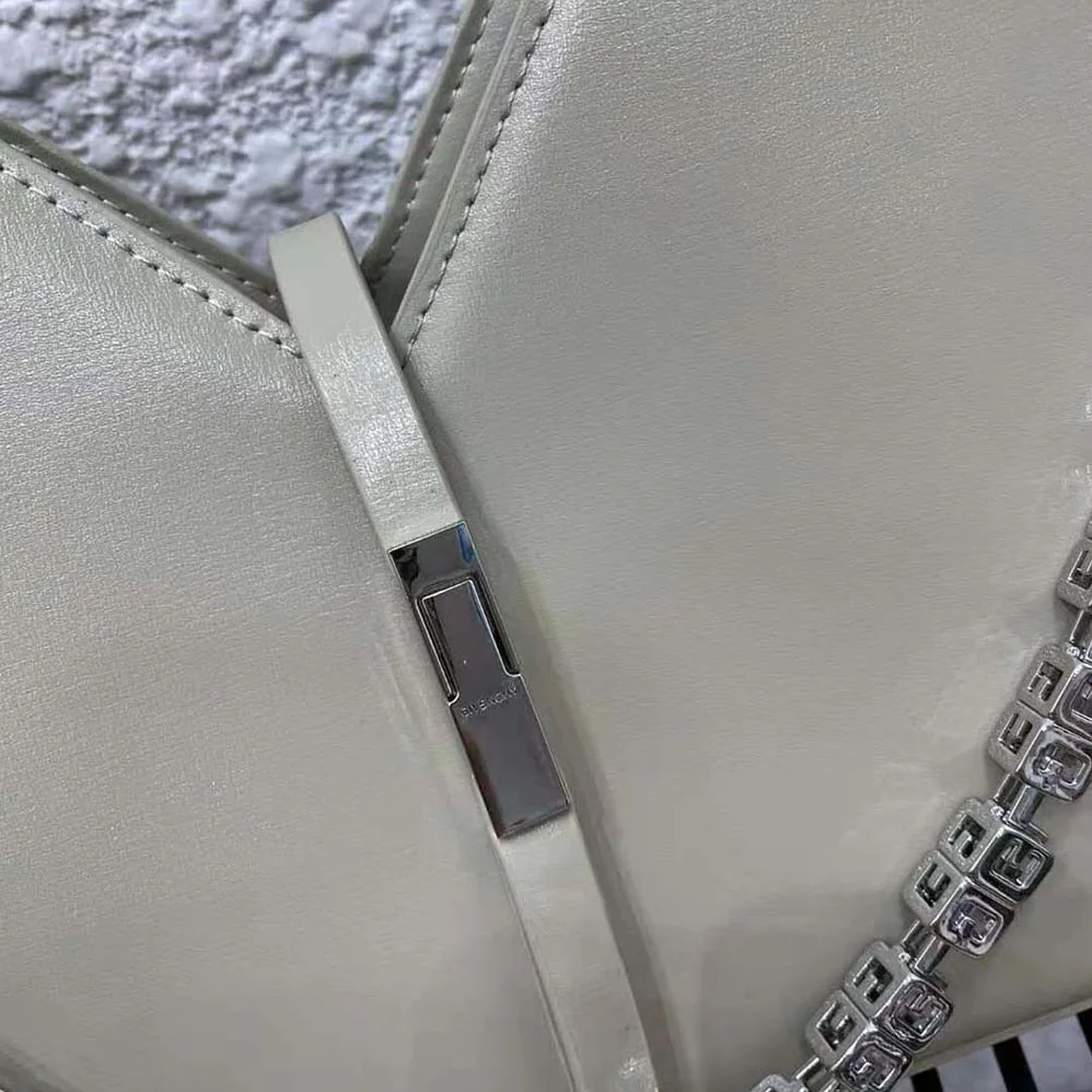 Givenchy Small Cut Out Bag in Box Leather with Chain for Women in Beige Givenchy Small Cut Out Bag in Box Leather with Chain for Women in Beige