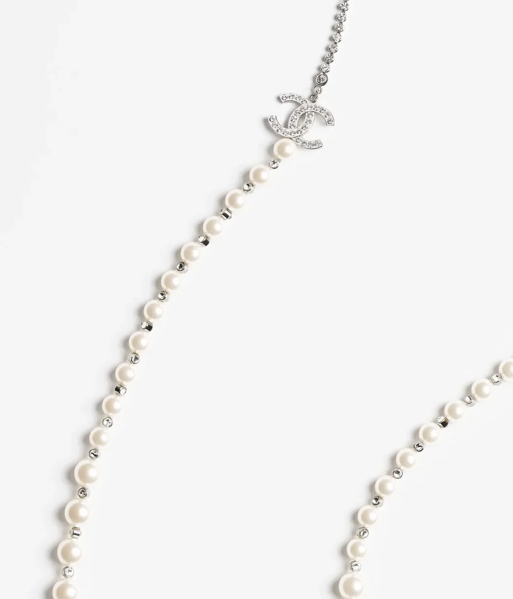 Chanel Long Necklace Silver