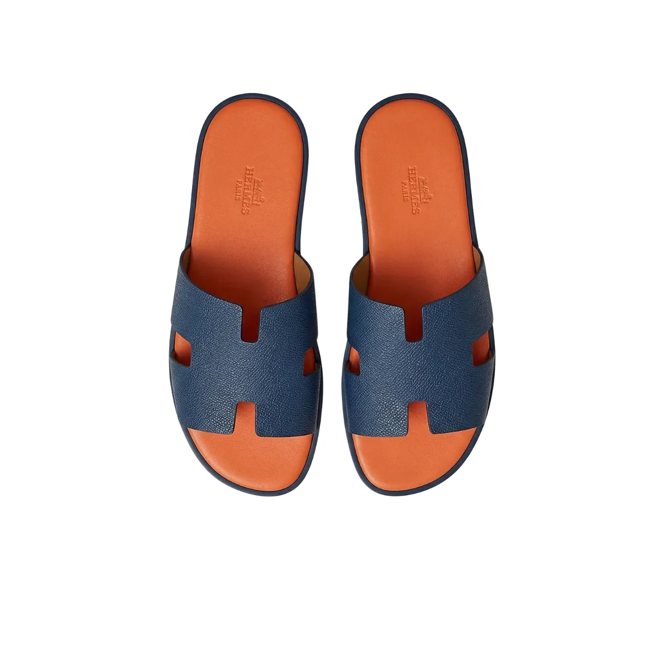 Hermes Izmir Sandals Orange in Blue Hermes Izmir Sandals Orange in Blue