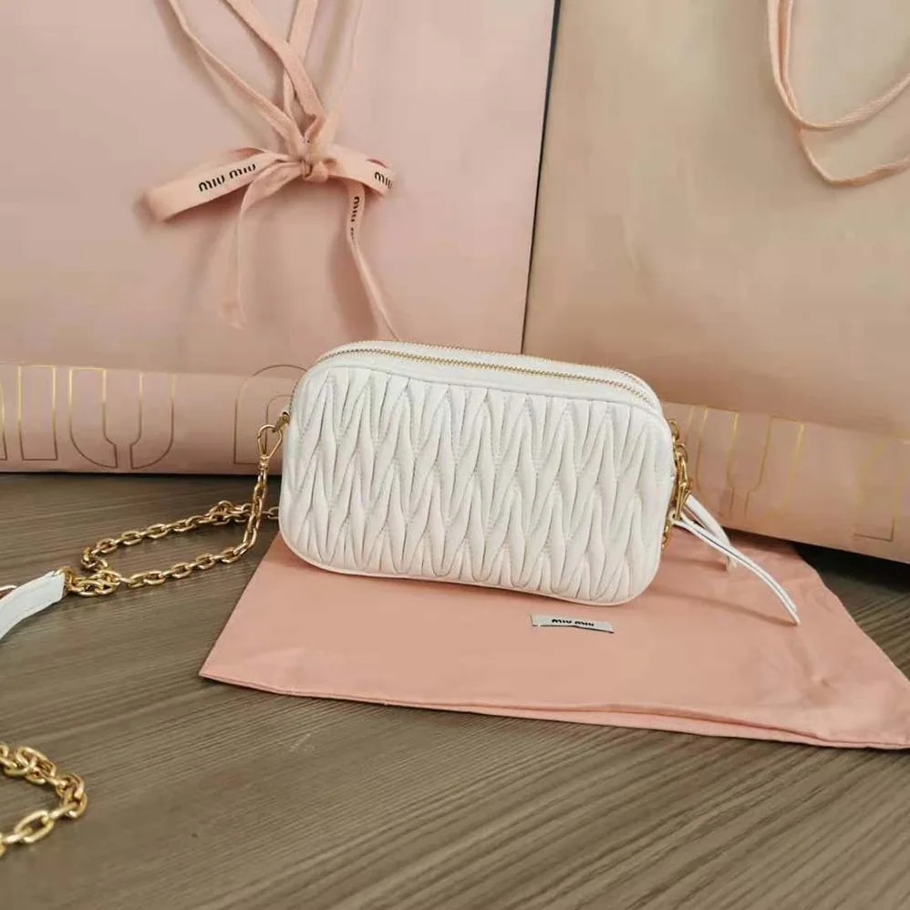 Miu Miu Matelassé Nappa Leather Mini-Bag for Women in White
