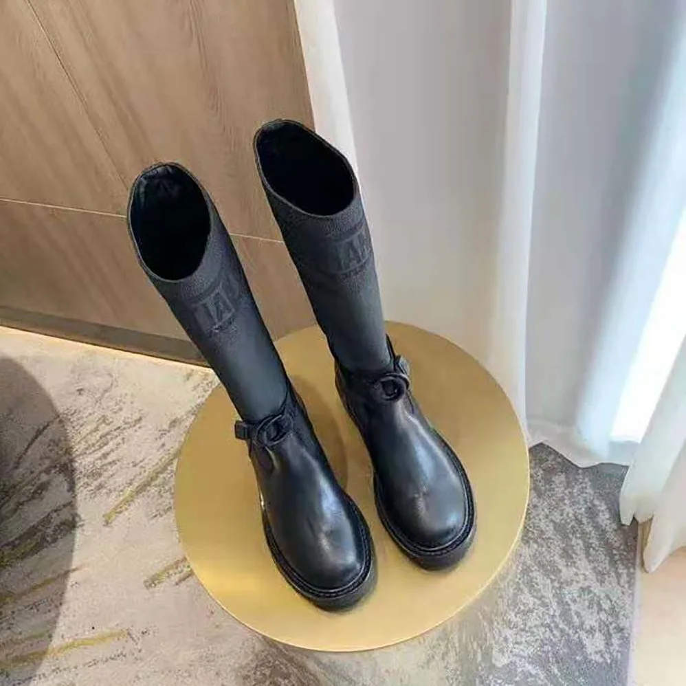Dior D-Major Boot Black Technical Fabric and Calfskin for Women