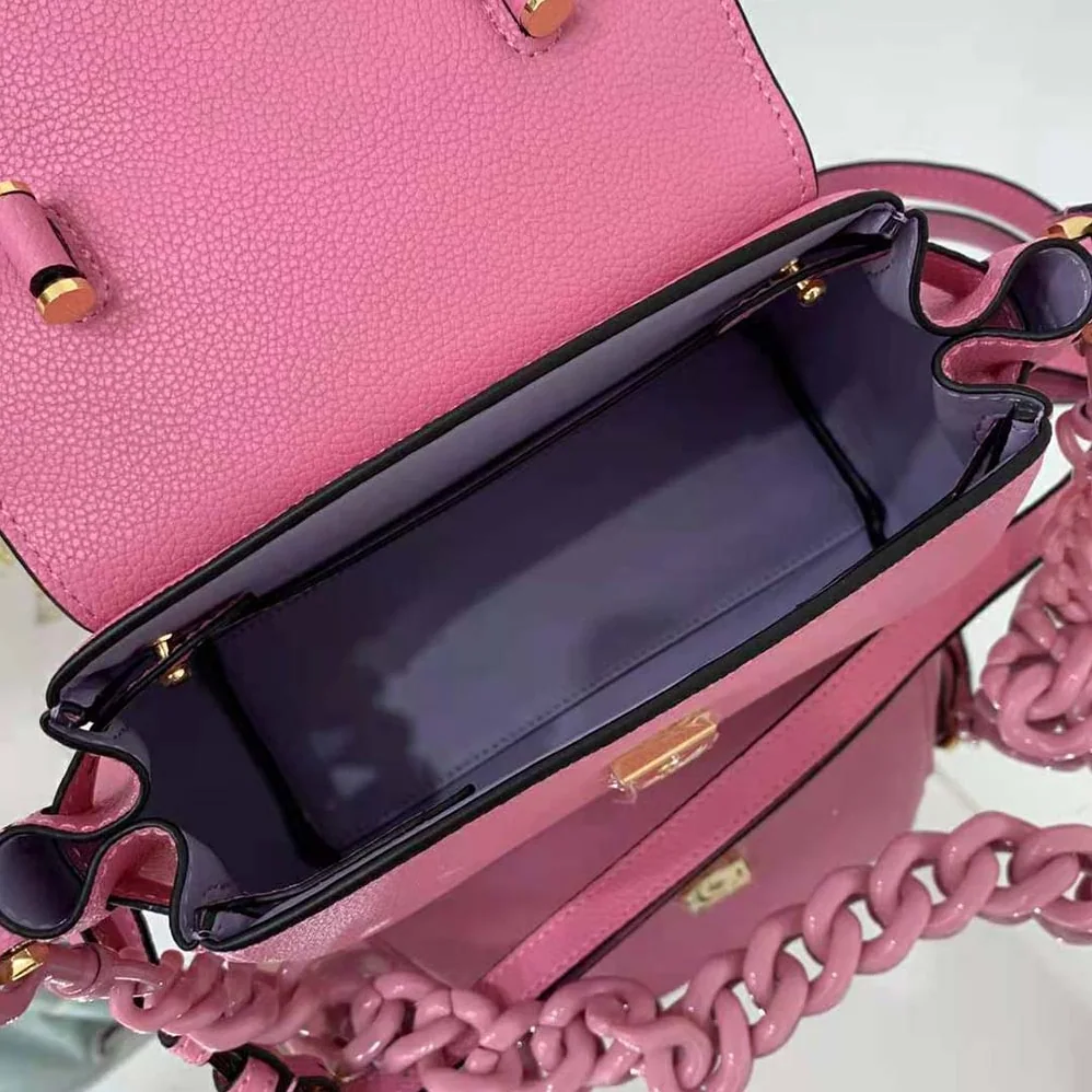 Versace La Medusa Small Handbag Crafted From Premium Leather for Women in Pink Versace La Medusa Small Handbag Crafted From Premium Leather for Women in Pink