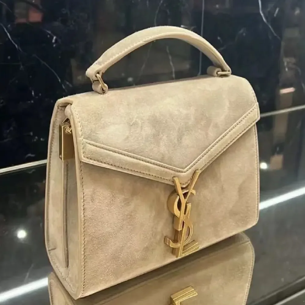 Saint Laurent YSL Cassandra Mini Top Handle Medium Bag in Suede for Women Saint Laurent YSL Cassandra Mini Top Handle Medium Bag in Suede for Women