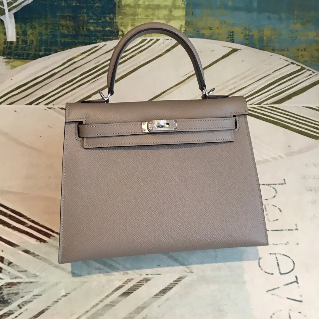 Hermes Kelly 25 Sellier Epsom Gris Asphalt Bag