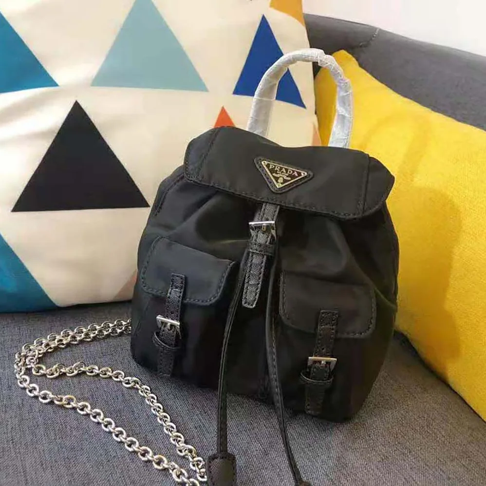 Prada Nylon Mini Backpack for Women in Black Prada Nylon Mini Backpack for Women in Black