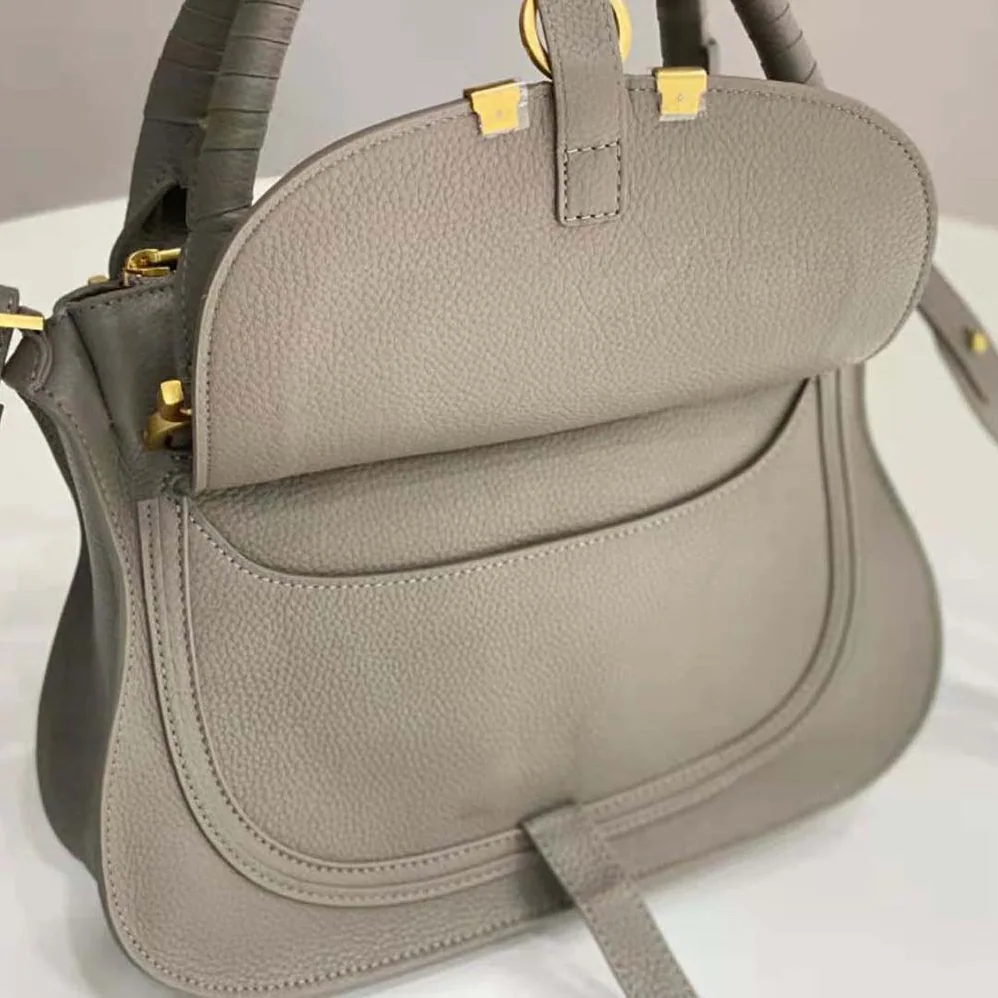 Chloe Marcie Small Double Carry Bag for Women in Silver Chloe Marcie Small Double Carry Bag for Women in Silver