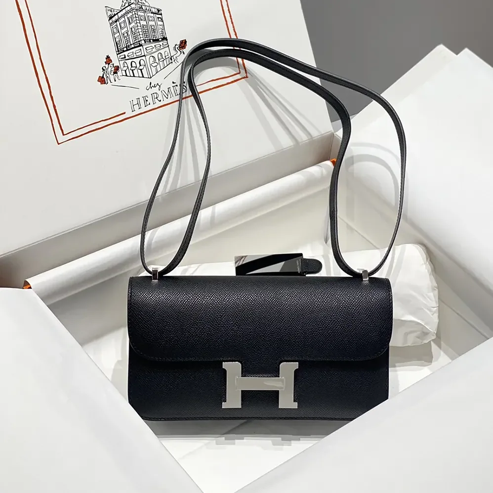 Hermes Constance Elan Epsom Silver for Women in Black