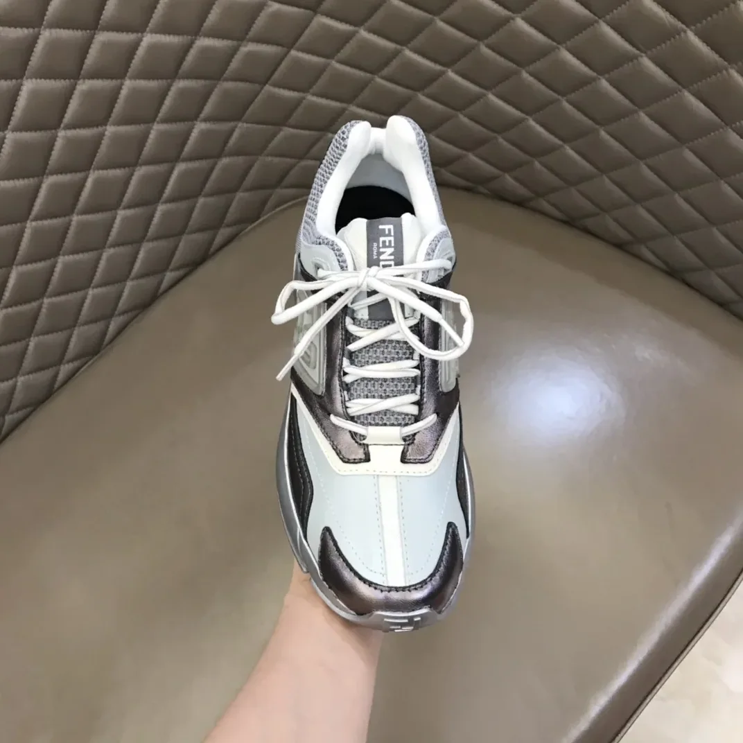 FD Fendi Faster Trainers Sneakers Grey FD Fendi Faster Trainers Sneakers Grey