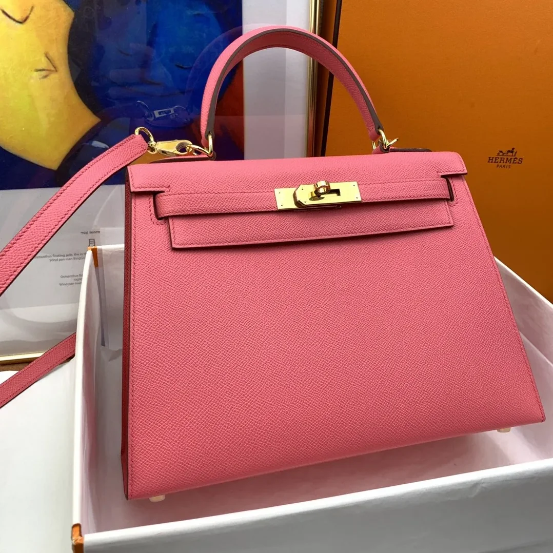 Hermes Kelly 28 Sellier Epsom Pink Bag