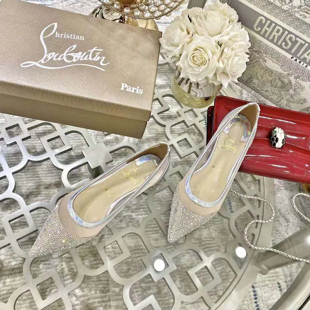 Christian Louboutin Galativi P Strass Flat for Women in Sandy