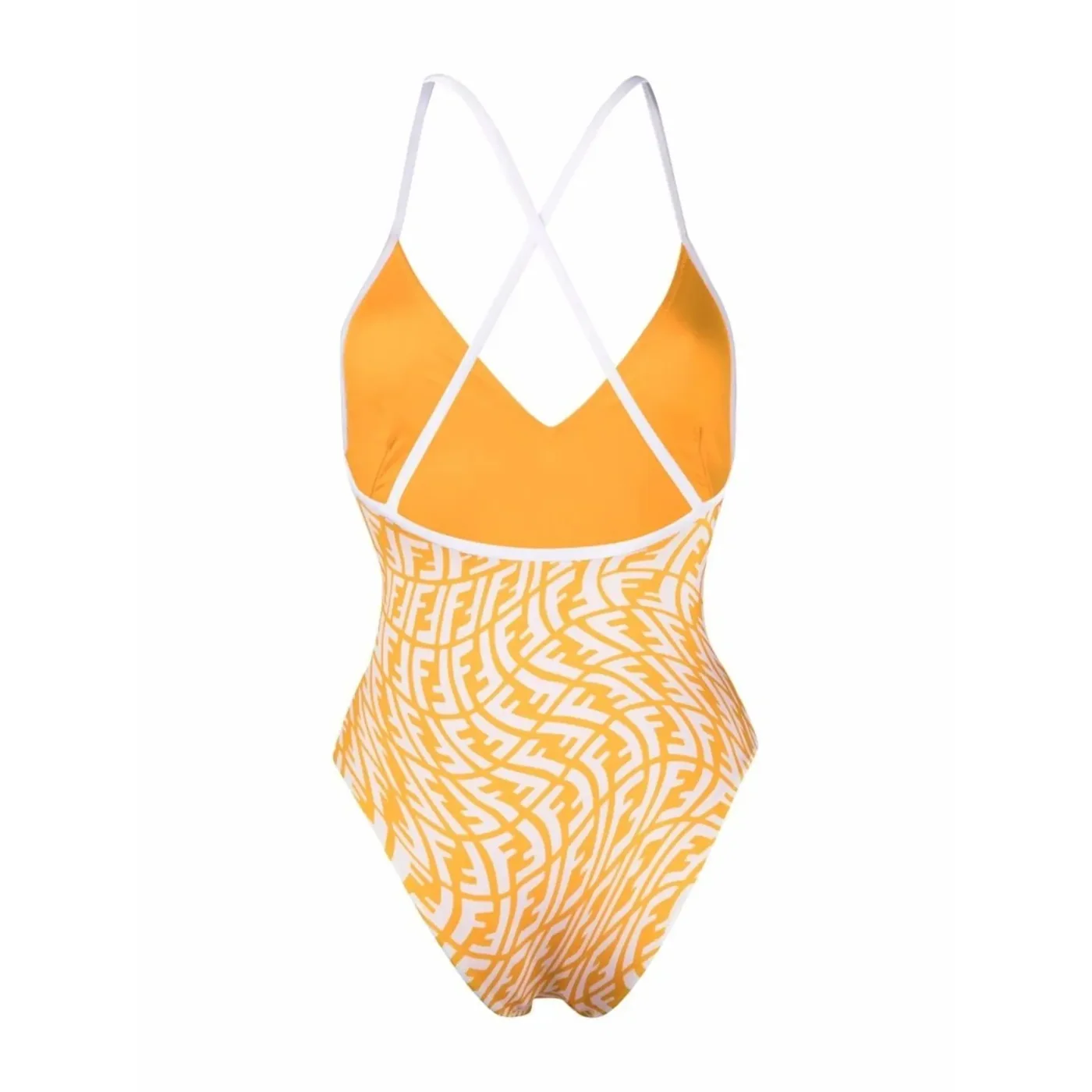 Fendi FF Vertigo V in Neck Swimsuit Yellow Fendi FF Vertigo V in Neck Swimsuit Yellow