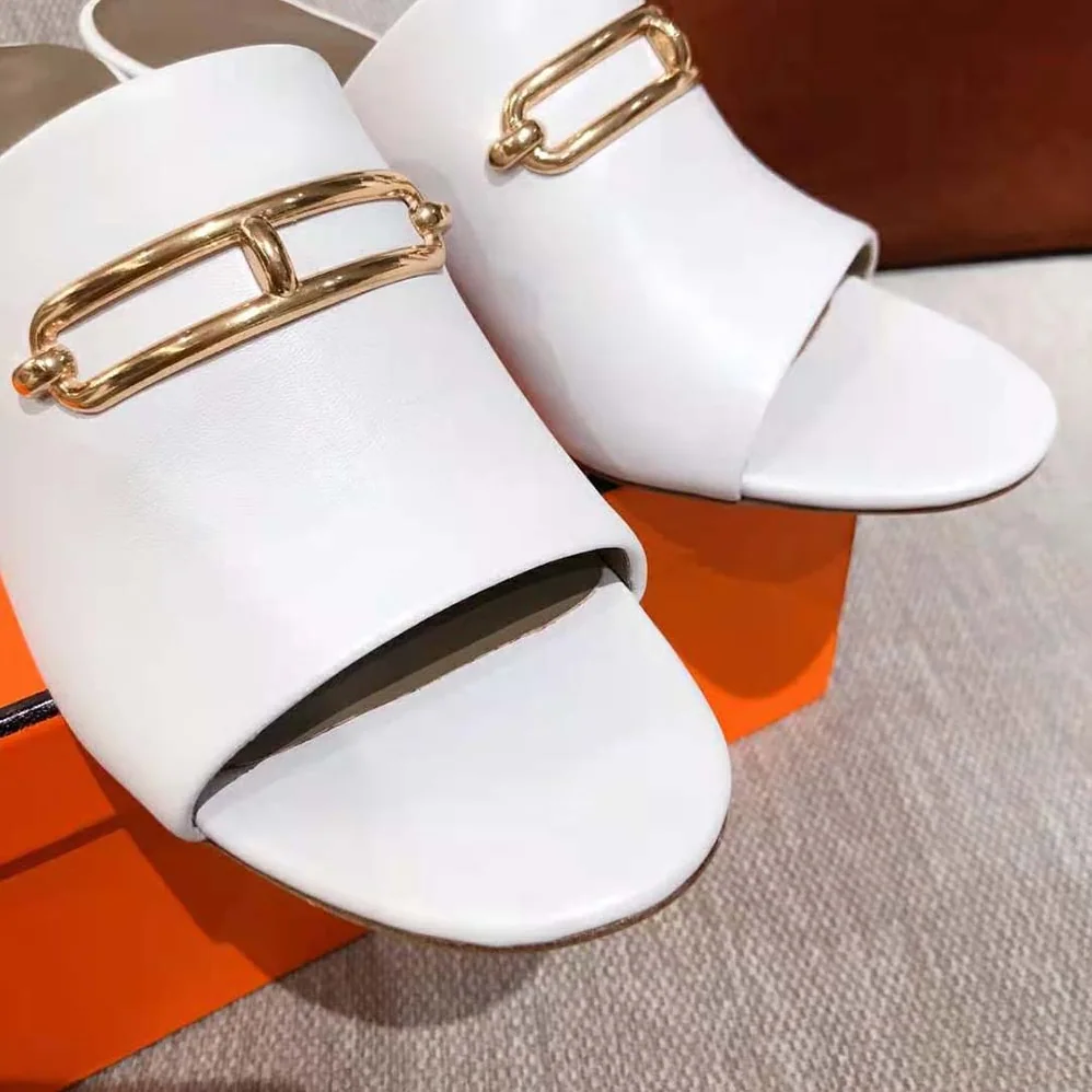 Hermes Camilla Mule High Heel Mule in Calfskin for Women in White