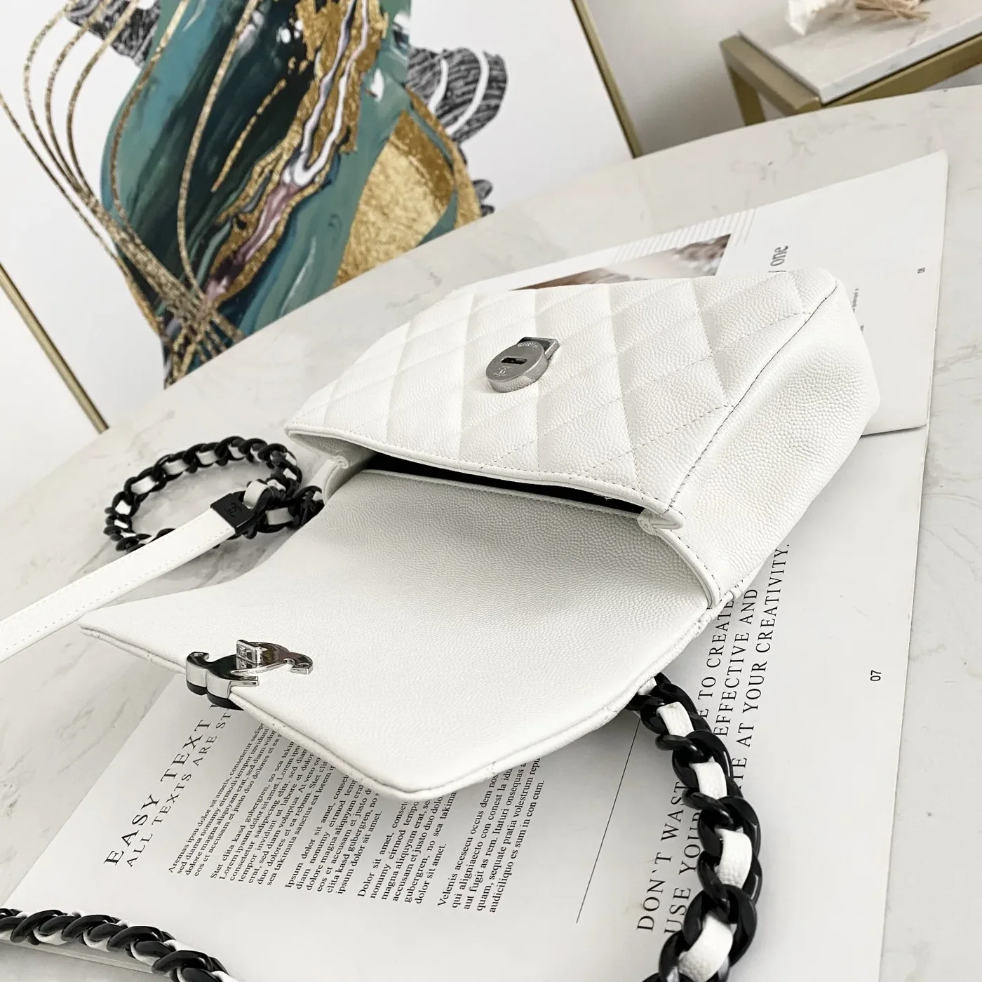 Chanel Flap Bag Mini Crossbody in White Gold Hardware Chanel Flap Bag Mini Crossbody in White Gold Hardware