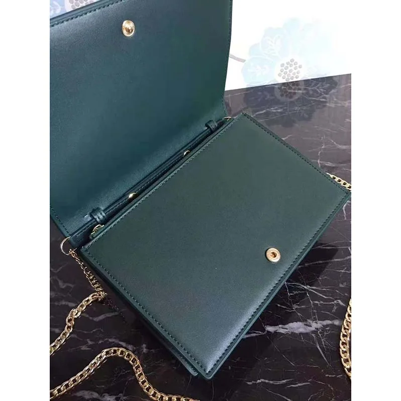 Celine Frame Evening Clutch on Chain in Bicolour Smooth Lambskin for Women