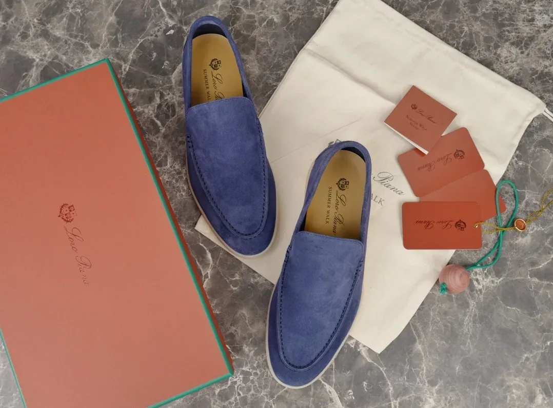 Loro Piana Summer Walk Loafers Blue