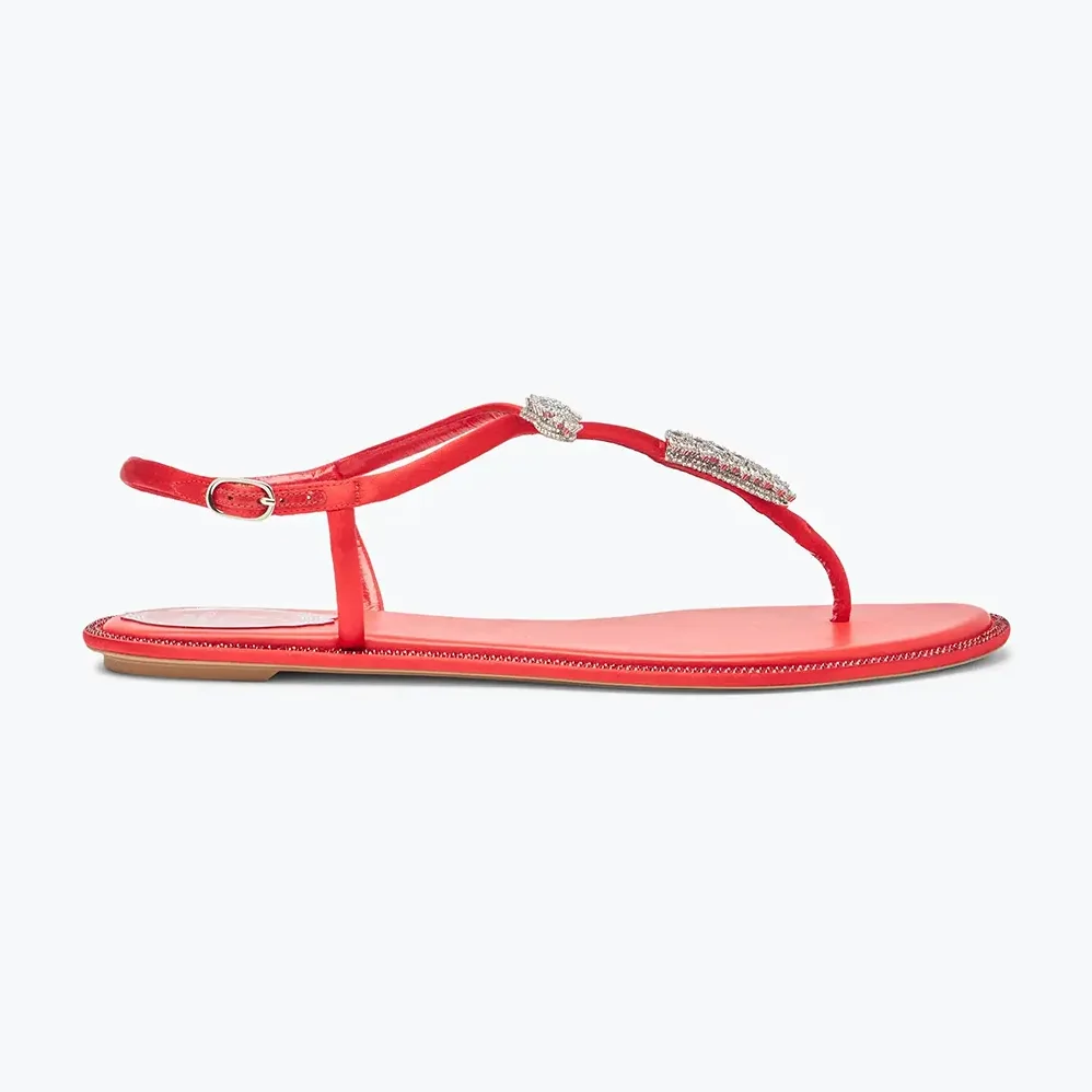 Rene Caovilla Serpente Red Thong Sandal 10 for Women