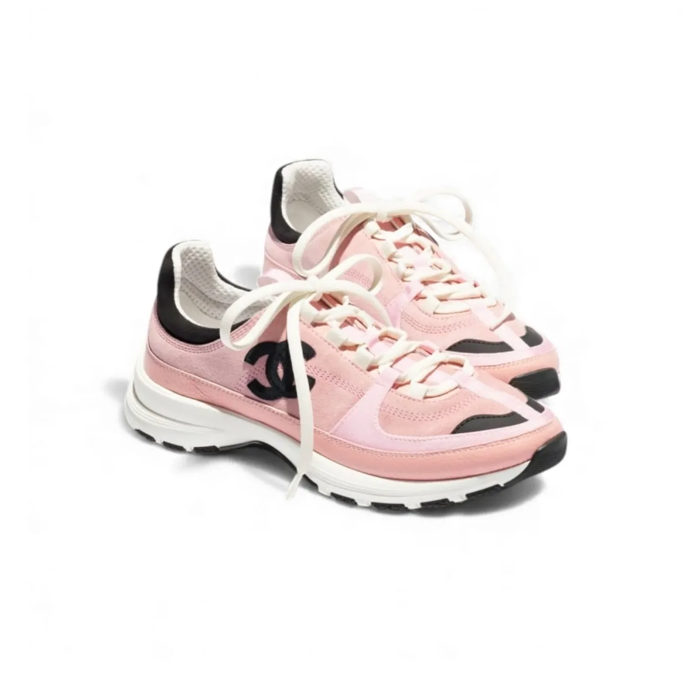 Chanel Trainers Light Pink/Black --U6221