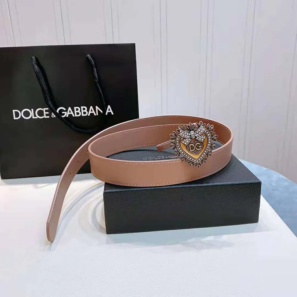 Dolce Gabbana D&G Devotion Belt in Lux Leather for Women in Pink