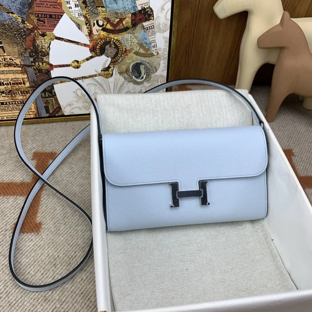 Hermes Constance Long Togo Wallet Light Blue, Silver Toned Hardware Bag Hermes Constance Long Togo Wallet Light Blue, Silver Toned Hardware Bag