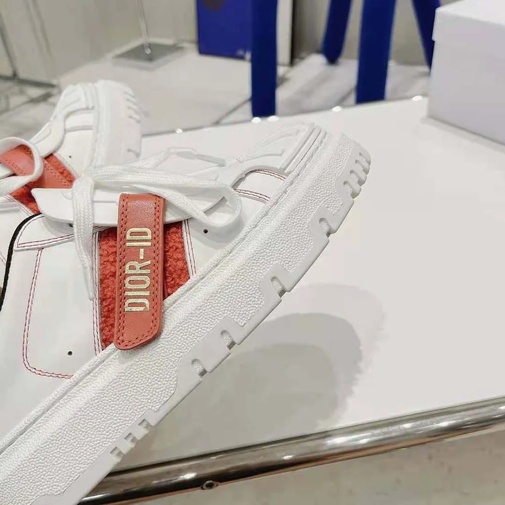 Dior Dior-id Sneaker White Calfskin Terry Cotton for Women in Pink Dior Dior-id Sneaker White Calfskin Terry Cotton for Women in Pink