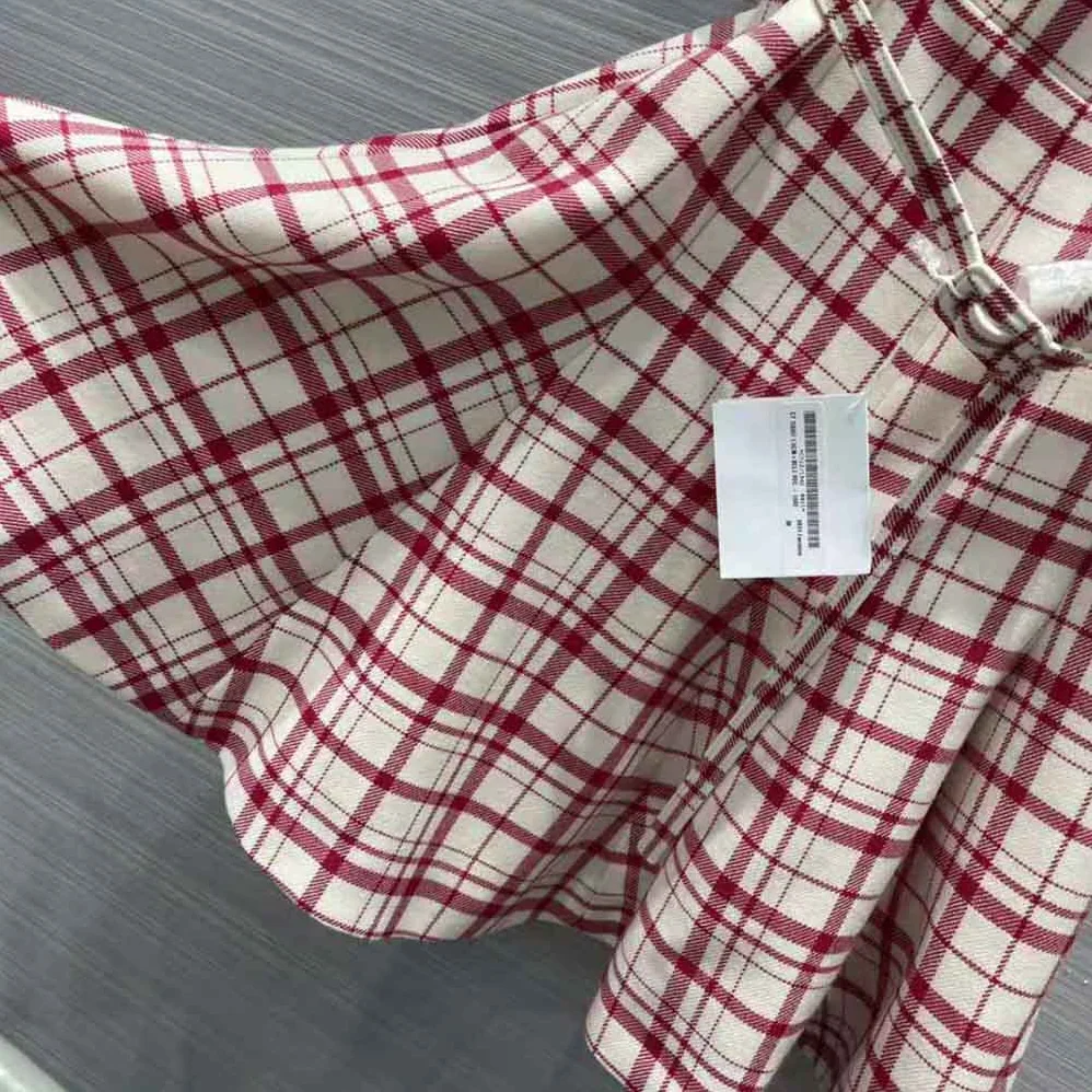 Dior Short Dress Raspberry and White Check n Dior Pop Wool Twill for Women Dior Short Dress Raspberry and White Check n Dior Pop Wool Twill for Women