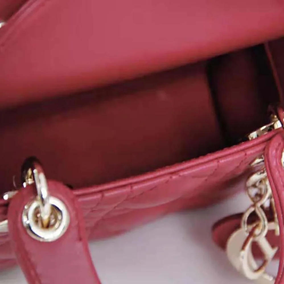 Dior Micro Lady Dior Bag Red Cannage Lambskin for Women Dior Micro Lady Dior Bag Red Cannage Lambskin for Women