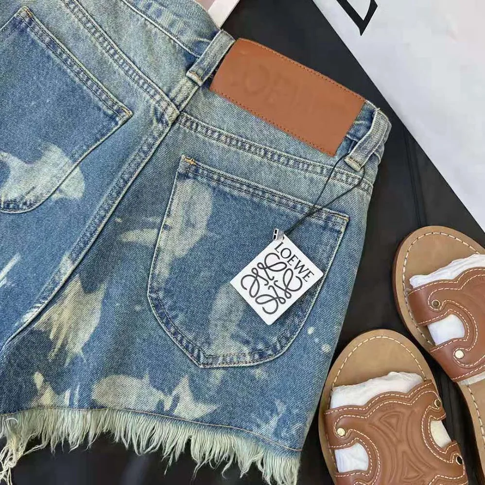 Loewe Fish Shorts in Denim for Women Loewe Fish Shorts in Denim for Women