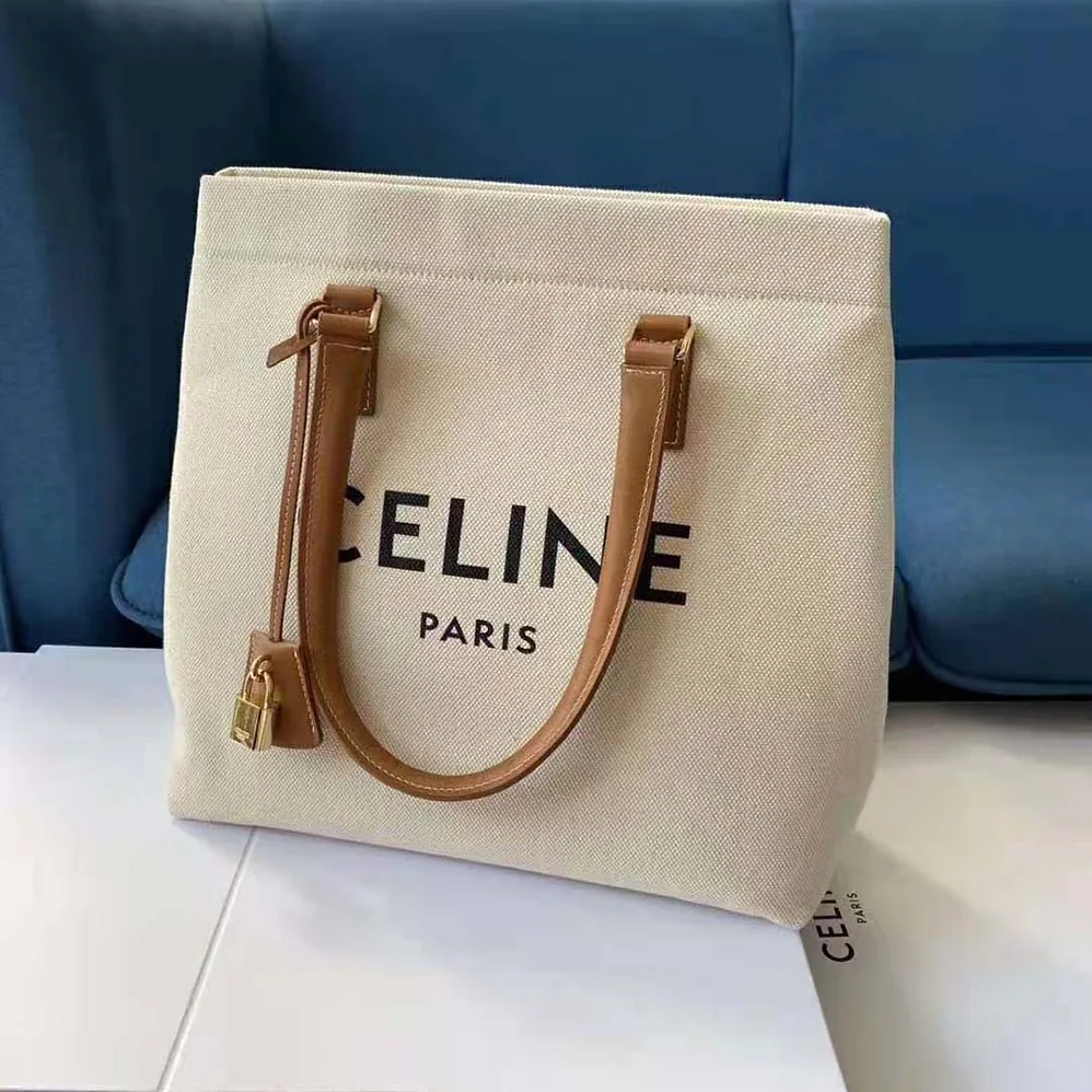 Celine Horizontal Cabas Celine in Canvas with Celine Print and Calfskin for Women Celine Horizontal Cabas Celine in Canvas with Celine Print and Calfskin for Women