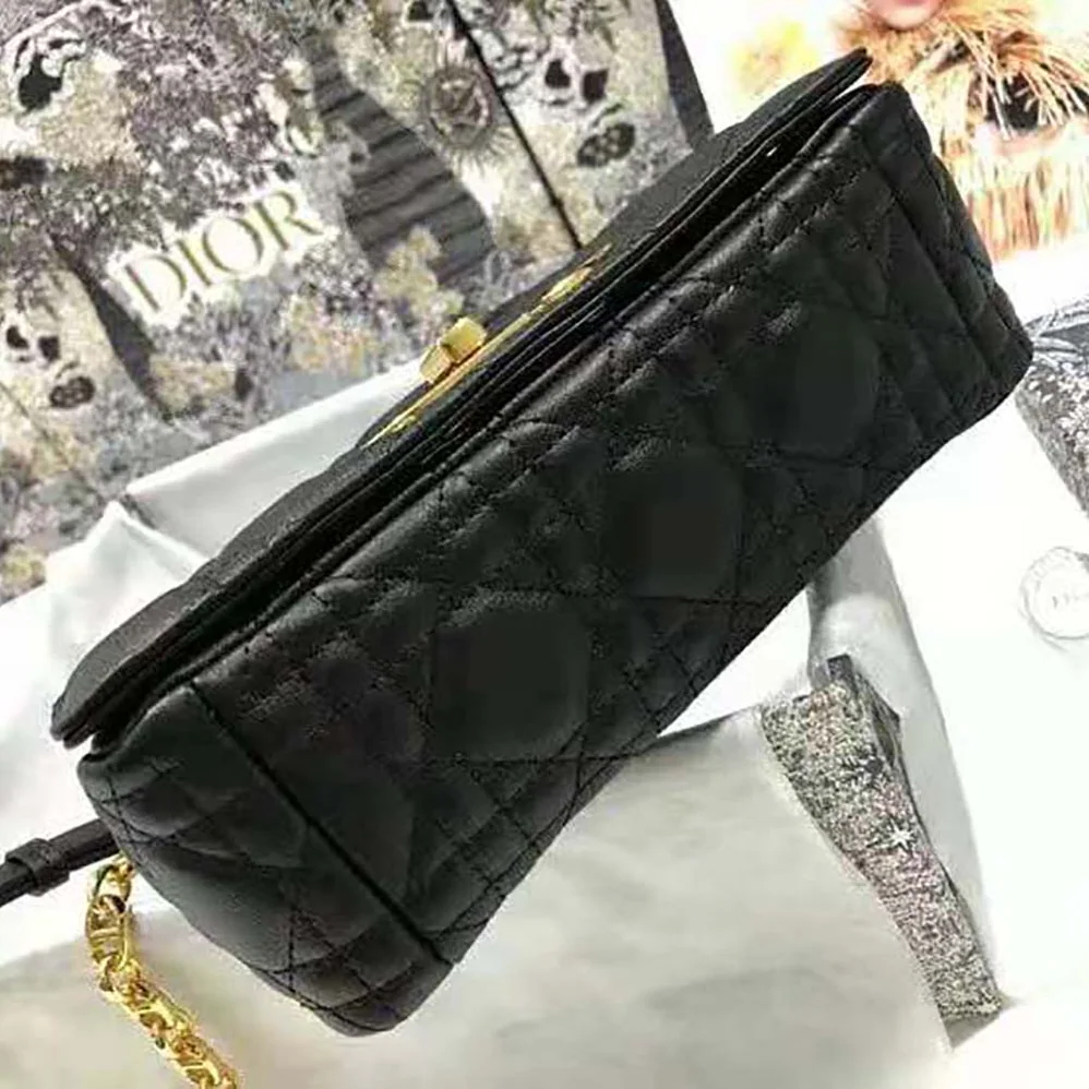 Dior Small Dior Caro Bag Lvory Supple Cannage Calfskin for Women in Black Dior Small Dior Caro Bag Lvory Supple Cannage Calfskin for Women in Black