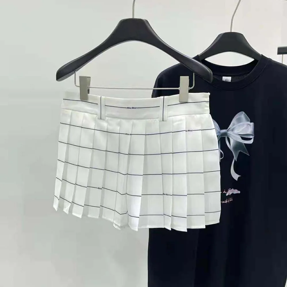 Miu Miu Striped Sablé Miniskirt MG2040_14H0_F0UB0 for Women Miu Miu Striped Sablé Miniskirt MG2040_14H0_F0UB0 for Women