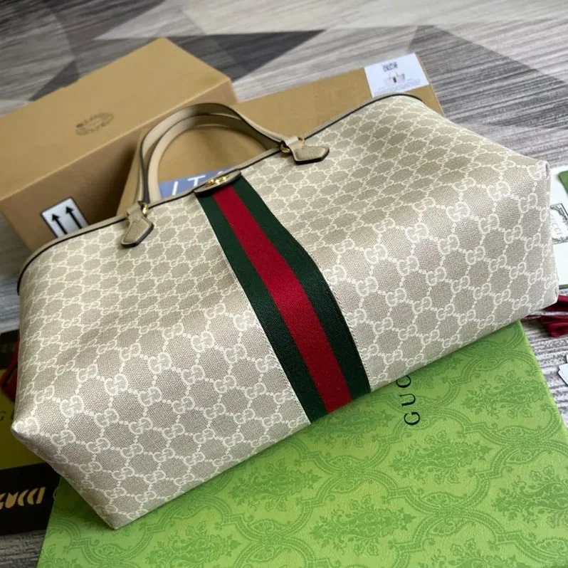 Gucci Ophidia Medium GG Tote Bag in Beige Gold Hardware Gucci Ophidia Medium GG Tote Bag in Beige Gold Hardware