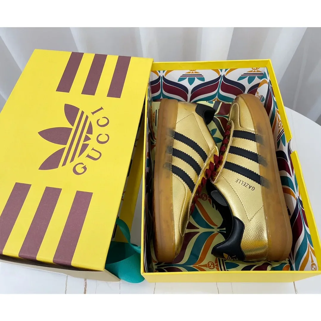 Gucci x Adidas Gazelle Sneaker Metallic Gold for Men Gucci x Adidas Gazelle Sneaker Metallic Gold for Men