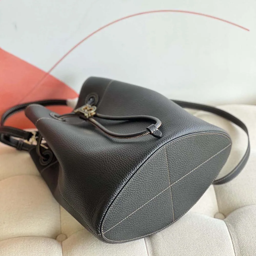 Burberry Grainy Leather Small TB Bucket Bag for Women in Black Burberry Grainy Leather Small TB Bucket Bag for Women in Black