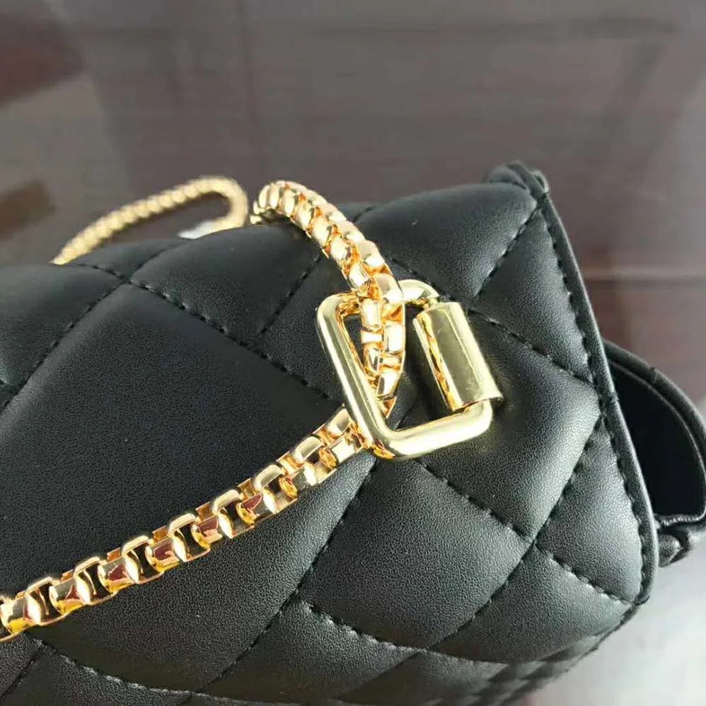 Versace Large Quilted Icon Shoulder Bag Nappa Leather for Women in Black