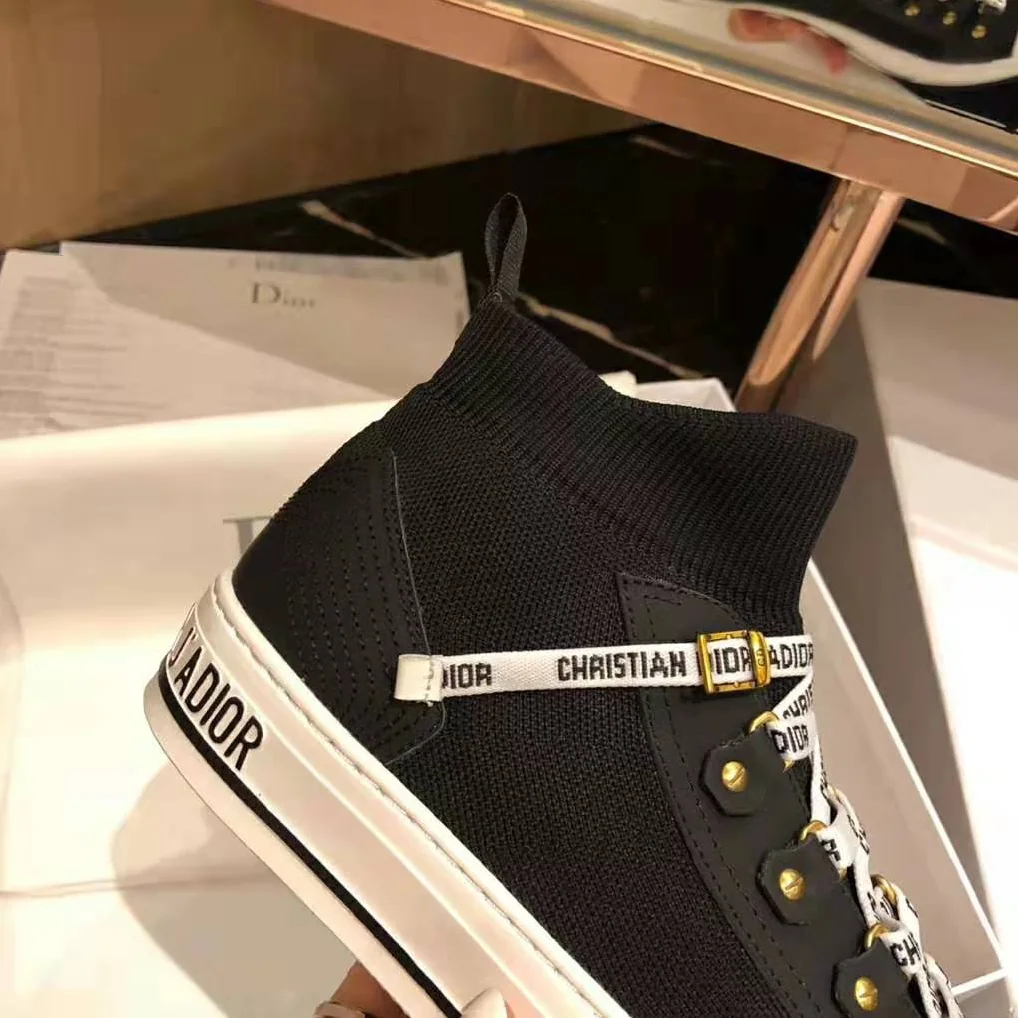Dior Walk'N'Dior Techincal Knit Mid-Top Sneaker for Women in Black Dior Walk'N'Dior Techincal Knit Mid-Top Sneaker for Women in Black