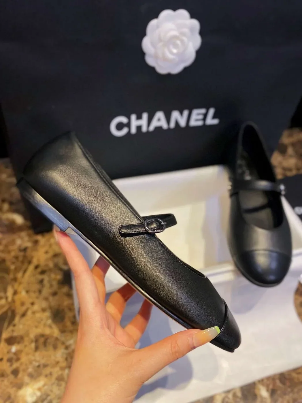 Chanel Interlocking CC Logo Mary Jane Flats Black Chanel Interlocking CC Logo Mary Jane Flats Black