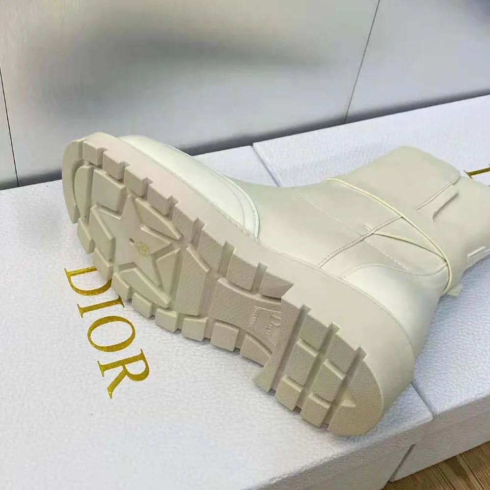 Dior Empreinte Ankle Boot White Calfskin and Rubber for Women Dior Empreinte Ankle Boot White Calfskin and Rubber for Women