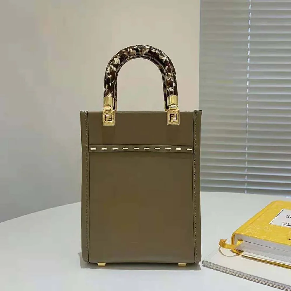Fendi Mini Sunshine Shopper Gray Leather and Elaphe Mini for Women in Bag Fendi Mini Sunshine Shopper Gray Leather and Elaphe Mini for Women in Bag