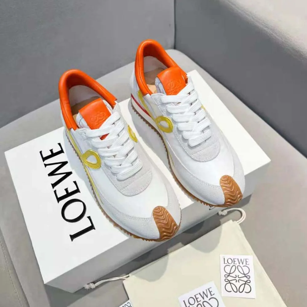 Loewe Flow Runner in Calfskin and Nylon for Unisex in Yellow Loewe Flow Runner in Calfskin and Nylon for Unisex in Yellow