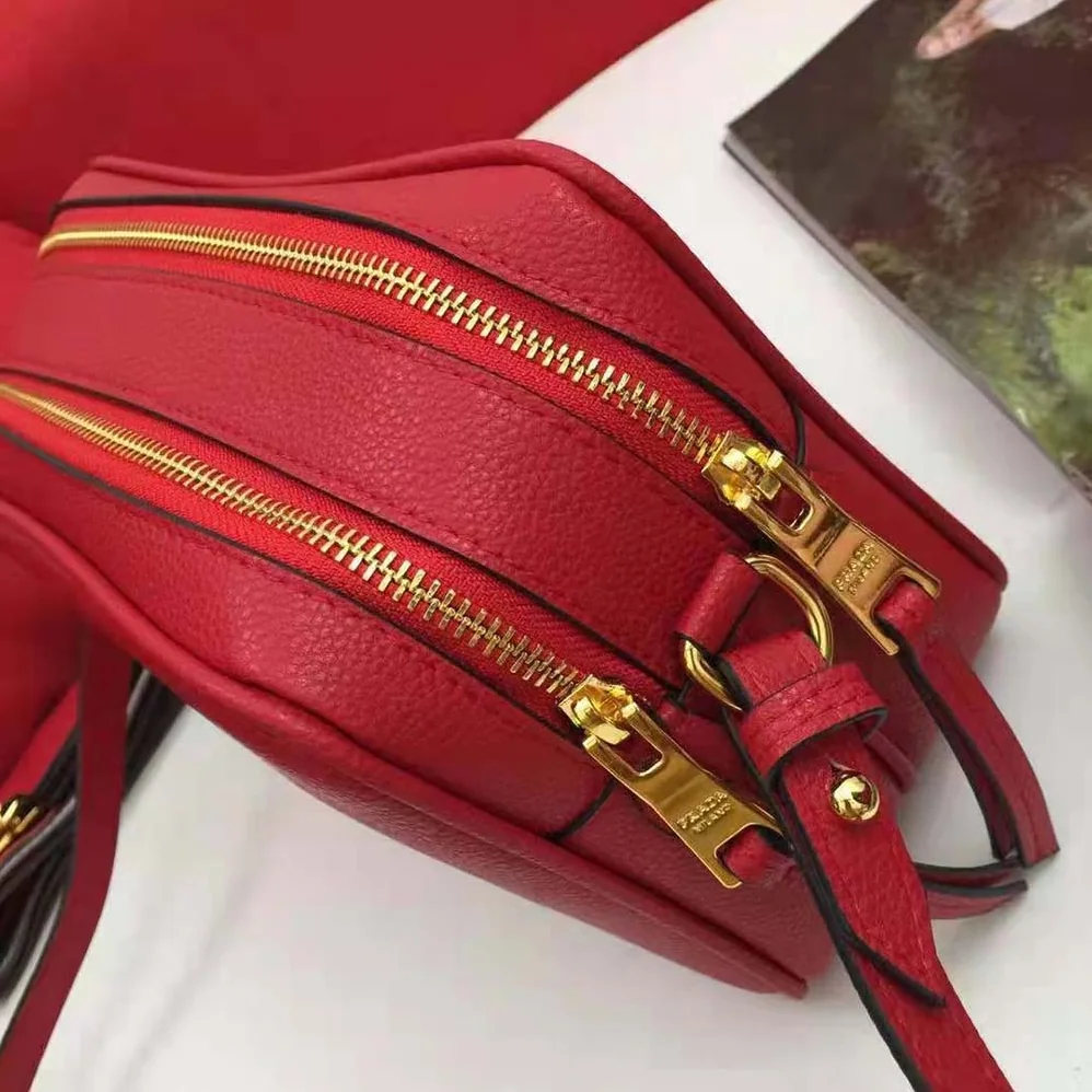 Prada Calf Leather Shoulder Bag for Women in Red