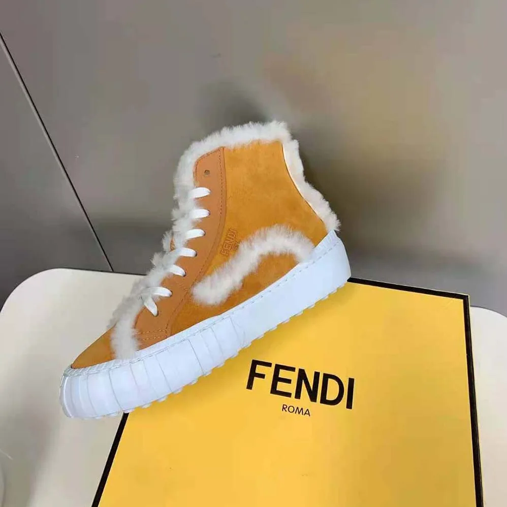Fendi Force Yellow Suede High for Women in Tops